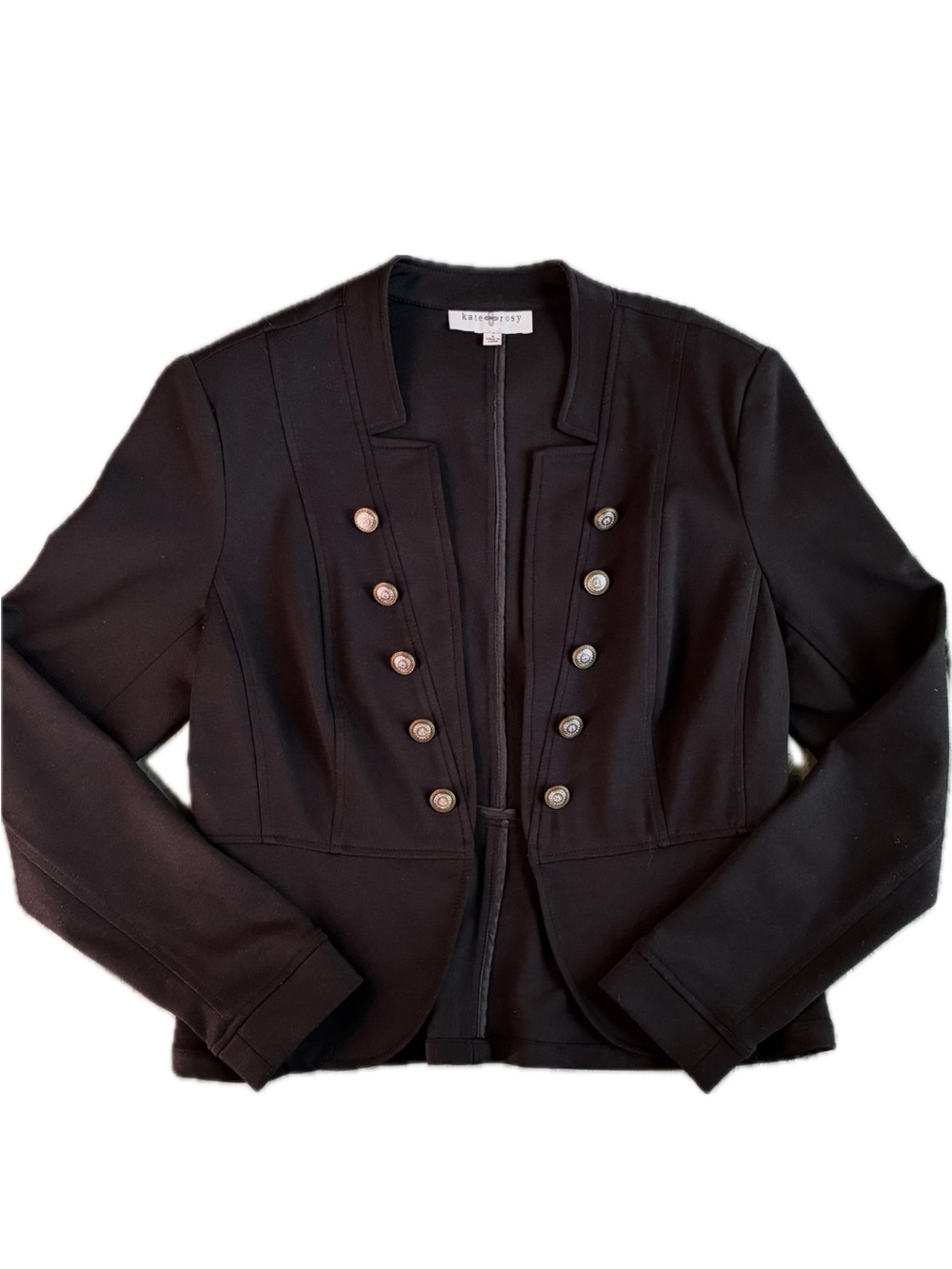 Kate & Rosy Black Military-Inspired Cropped Blazer Size S